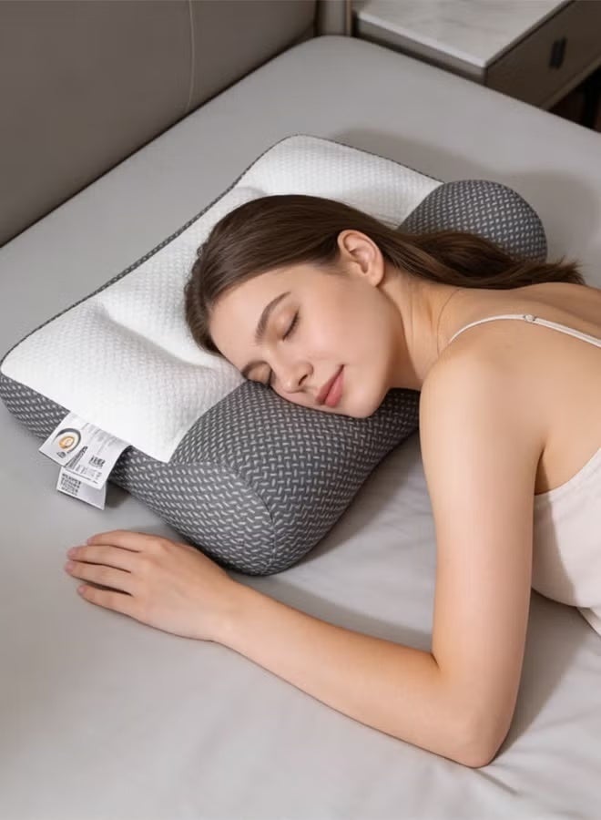 Cervical Neck Pillow, Bed Pillow, Neck Support Pillow for Sleep, Ergonomic Pillow for Neck and Shoulder Pain, Contour Support Pillows for Bed Sleeping, Orthopedic Cervical Spine Stretch Pillow for Side Back Stomach Sleeper - Image 3